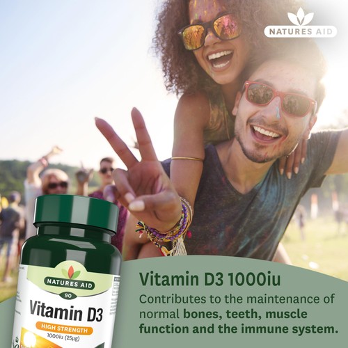 Natures Aid High Strength Vitamin D3 Tablets 1000iu 
