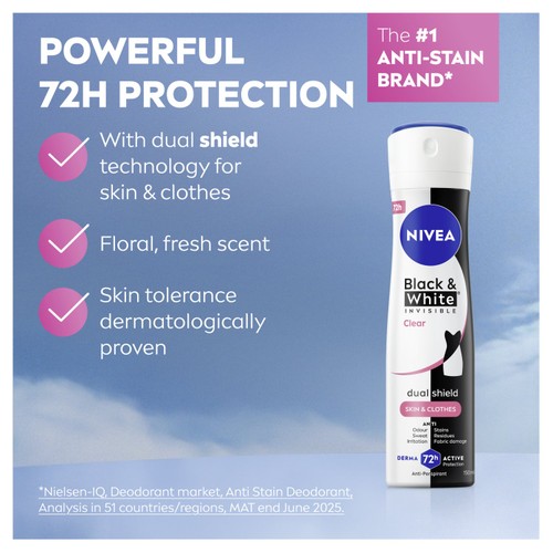 NIVEA Black & White Invisible Clear Anti-Perspirant Deodorant