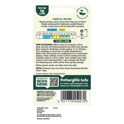 Mr Fothergills Seeds Oh Sow Simple Wildflower Cornfield Mix