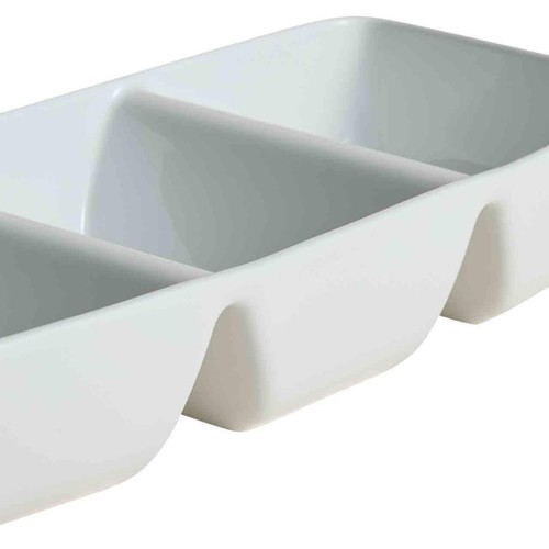 M&S Maxim Three Part Divided Dish, White