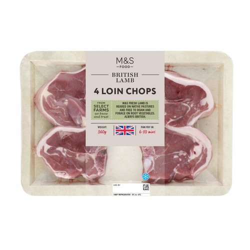 M&S Select Farms 4 British Lamb Loin Chops