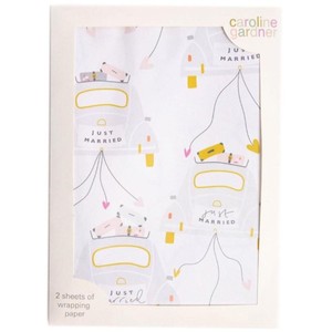 Just Married Wedding Gift Wrap Sheets