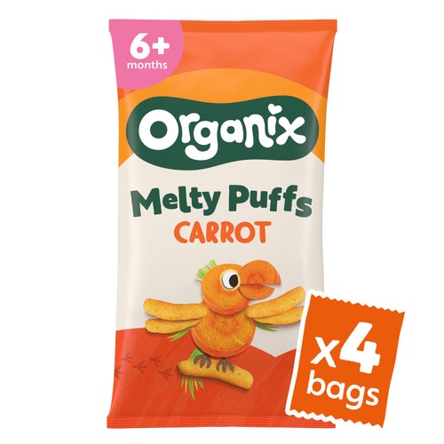 Organix Melty Carrot Puffs Baby Snack Multipack 6+ Months