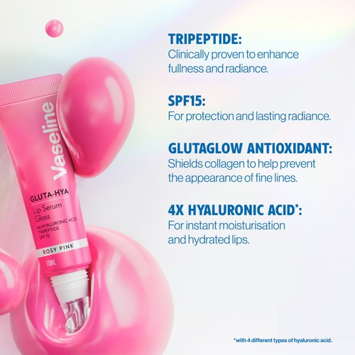 Vaseline Gluta-Hya Lip Serum Gloss Rosy Pink
