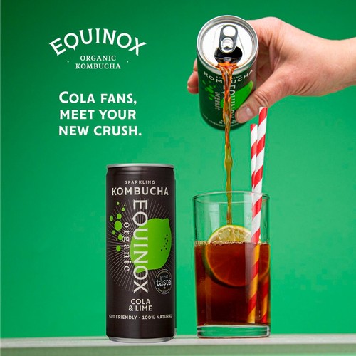 Equinox Organic Cola and Lime Kombucha
