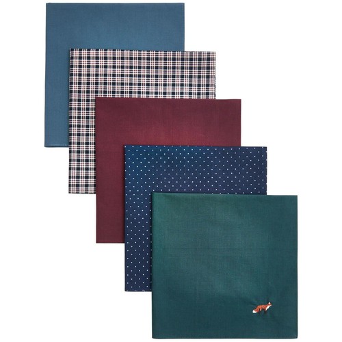 M&S Pure Cotton Woodland Handkerchiefs, One Size, Dark Burgundy