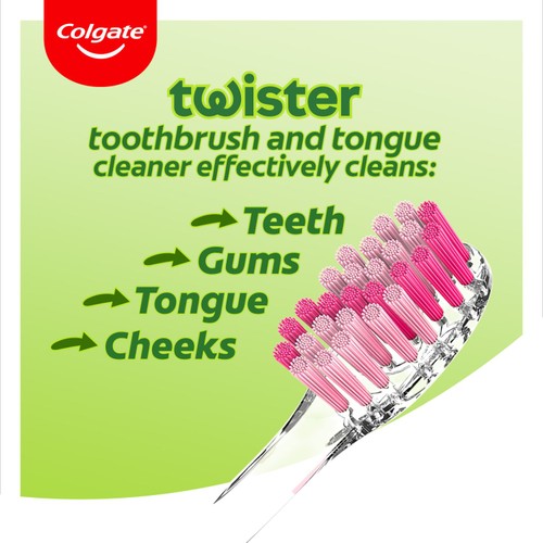 Colgate Twister Fresh Medium Manual Toothbrush Twin Pack