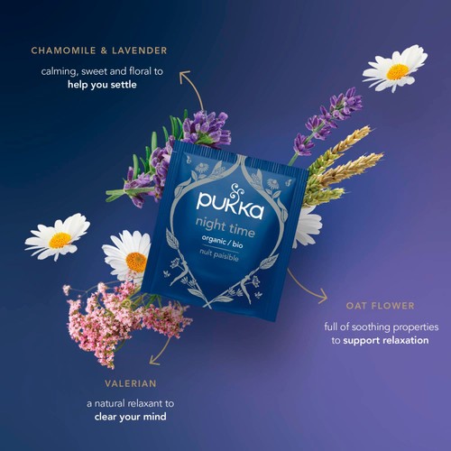 PUKKA Organic Night Time Herbal Tea with Chamomile 40 Sleep Tea Bags