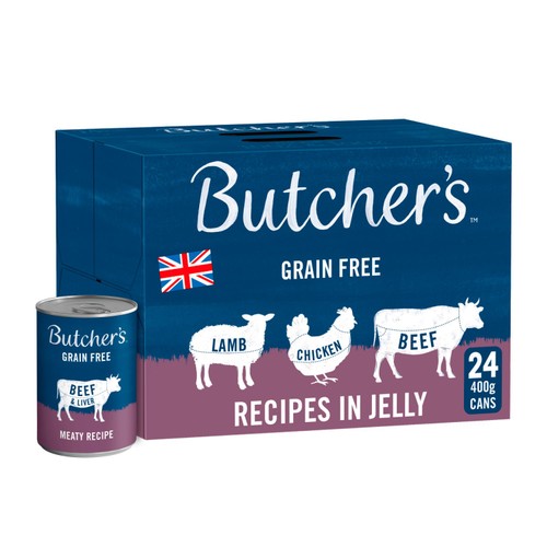 Butcher's Recipes in Jelly Dog Food Tins