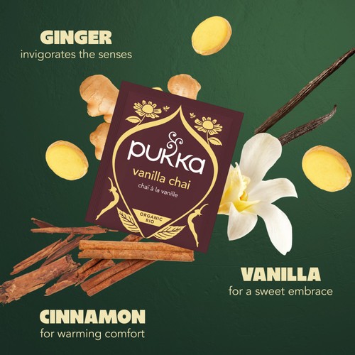 Pukka Organic Vanilla Chai Tea x20 Home-Compostable Herbal Tea Bags