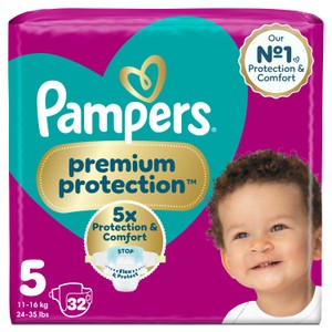 Pampers Premium Protection Nappy Pants, Size 6 (15kg+) Essential Pack
