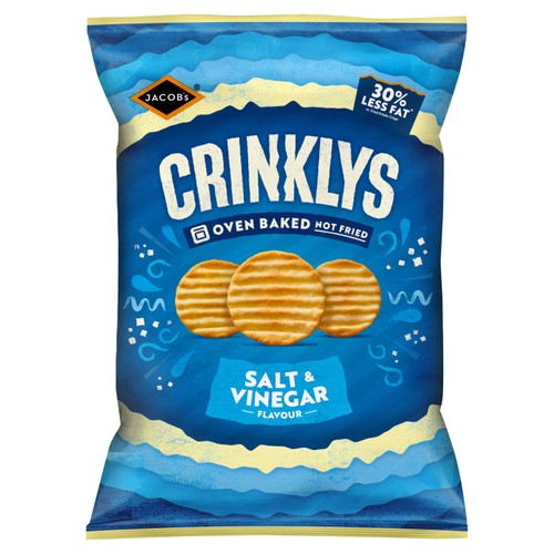 Jacob's Crinklys Salt & Vinegar Snacks Share Bag