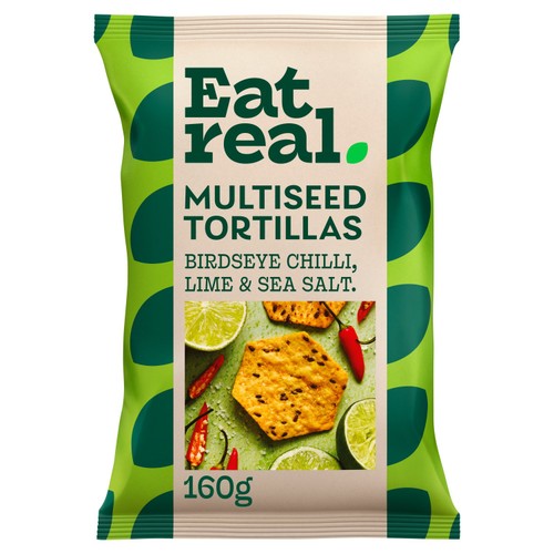 Eat Real Multiseed Tortilla Birdseye Chilli Lime & Sea Salt Chips