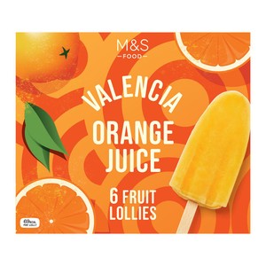 M&S 6 Valencia Orange Juice Ice Lollies