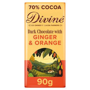 Divine 70% Dark Chocolate with Ginger & Orange
