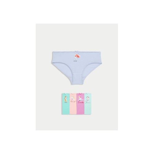 M&S Girls Disney Princess Knickers, 6-7 Years, Multi