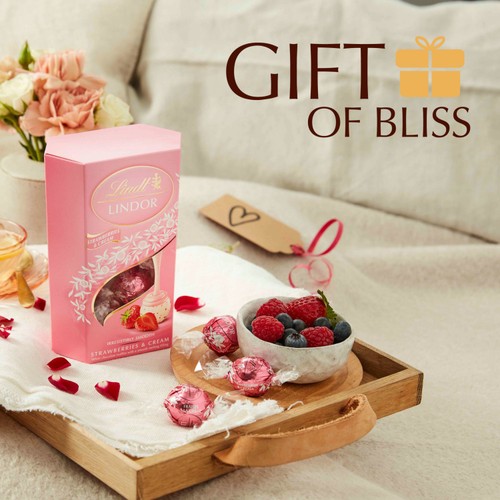 Lindt Lindor Strawberries & Cream Chocolate Truffles Box