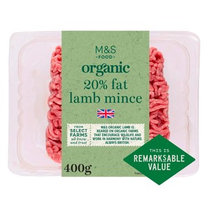M&S Organic Lamb Mince 20% Fat