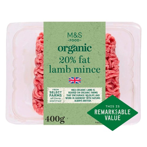 M&S Organic Lamb Mince 20% Fat