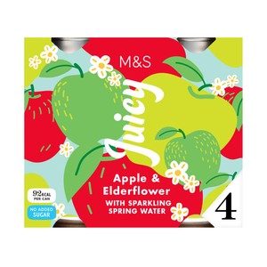 M&S Juicy Apple & Elderflower with Sparkling Spring Water Multipack