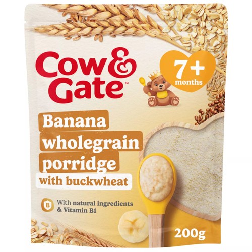 Cow & Gate Banana Wholegrain Porridge Baby Cereal 7+ Months