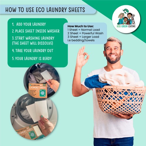 Eco Green Living Non Bio Laundry Sheet Un-scented