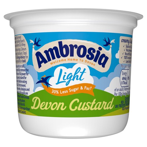Ambrosia Low Fat Custard Dessert Snack Pot