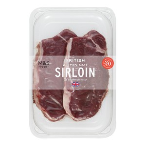 2 Thin Cut Sirloin Steaks