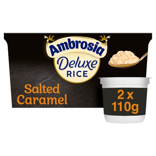 Ambrosia Deluxe Rice Pudding Salted Caramel Dessert Snack Pots