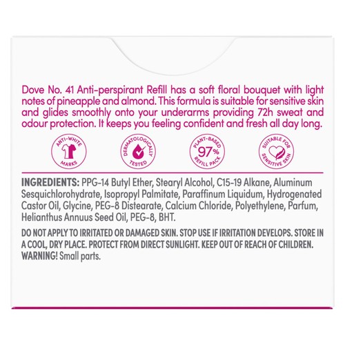 Dove No41 Peony & Pineapple 72h Antiperspirant Deodorant Refill Pack