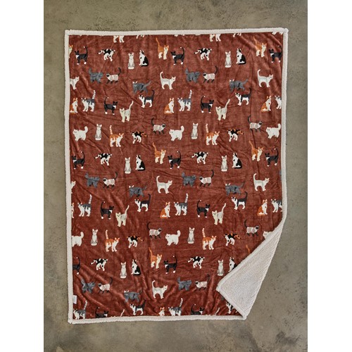 Deyongs Mixed Kitty Brick Throw Sherpa Throw