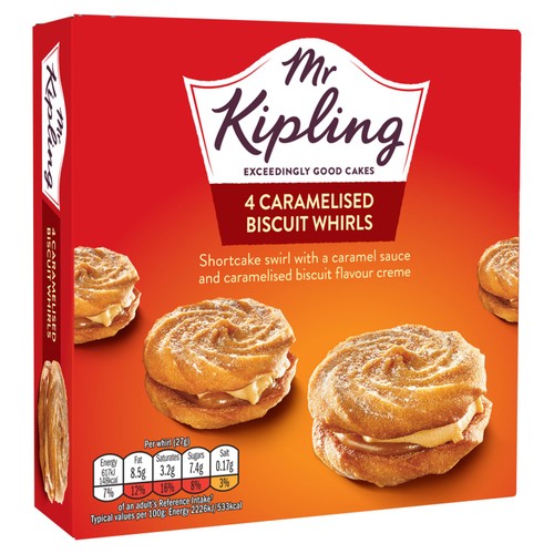 Mr Kipling Caramelised Biscuit Whirls Cakes
