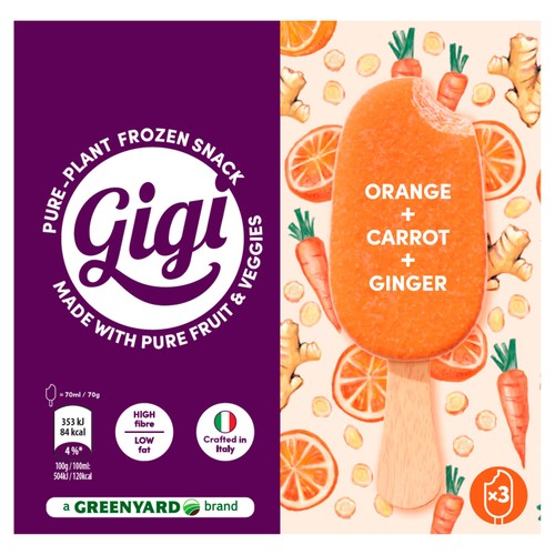 Gigi Orange, Carrot & Ginger Lollies