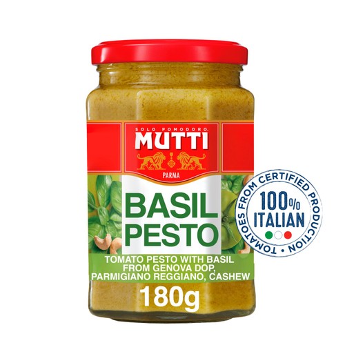 Mutti Basil Green Tomato & Parmesan Green Pesto Pasta Sauce