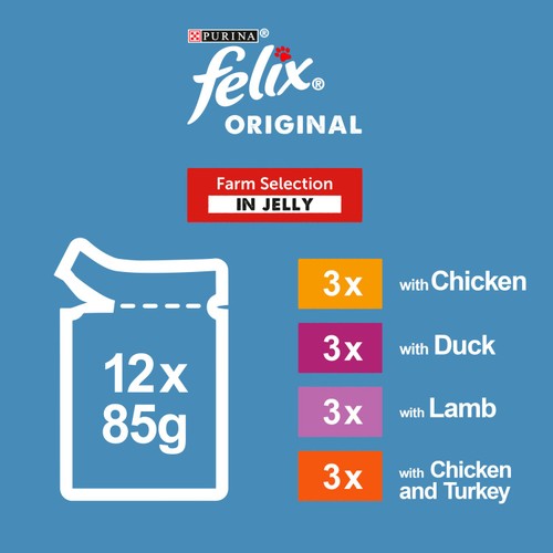 Felix Original Farm Selection in Jelly Wet Cat Food