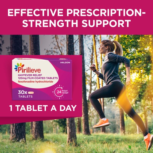 Pirilieve Hayfever Relief, Fexofenadine Antihistamine Tablets