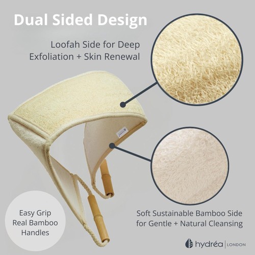 Hydrea London Bamboo & Loofah Exfoliating Back Strap