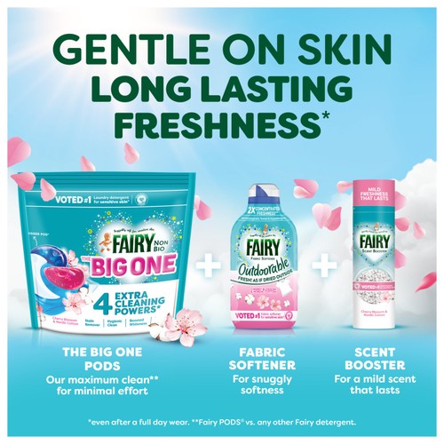 Fairy Non Bio The Big One Cherry Blossom & Nordic Cotton Washing Pods