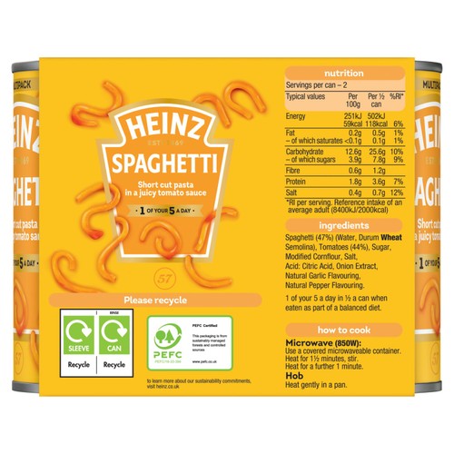 Heinz Spaghetti In Tomato Sauce