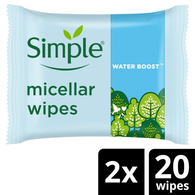 Simple Kind to Skin Micellar Biodegradable Cleansing Wipes 40 Wipes