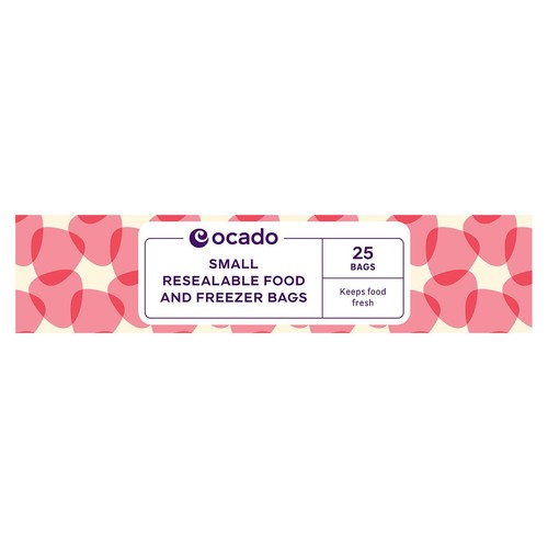 Ocado 25 Small Resealable Food & Freezer Bags