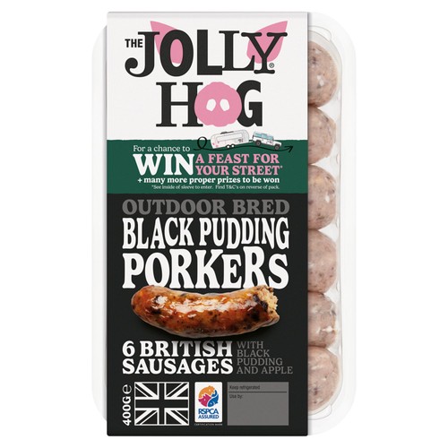 The Jolly Hog Black Pudding Porker Sausages