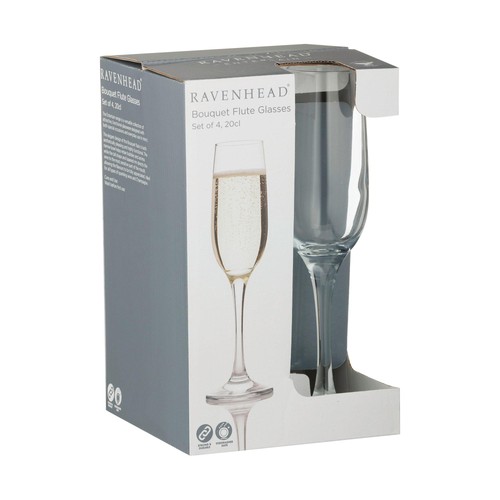 Ravenhead Bouquet Set of 4 Flute Glasses 20cl