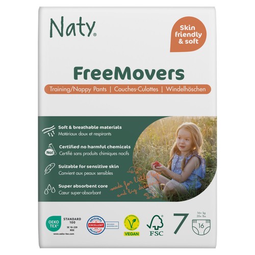 Naty FreeMovers Nappy Pull on Pants Size 7 (17+kg)