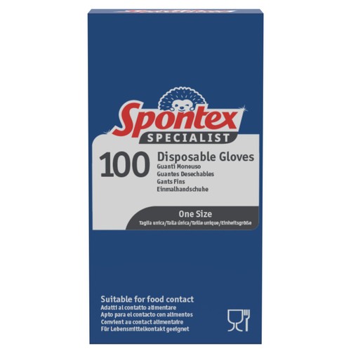 Spontex Specialist Disposable Gloves Food Safe Latex Free