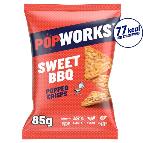 Popworks Sweet BBQ Popped Crisps Sharing Bag