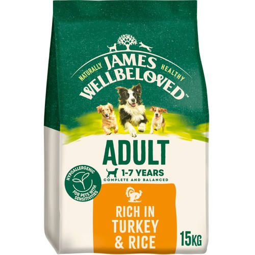 James Wellbeloved Adult Dry Dog Food Turkey & Rice 15kg