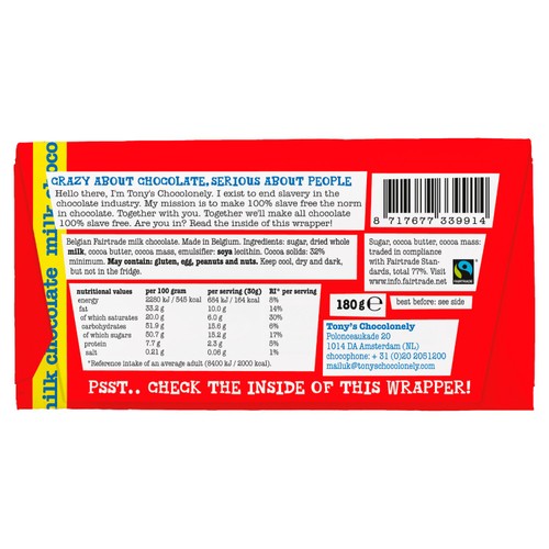 Tony's Chocolonely Milk Chocolate