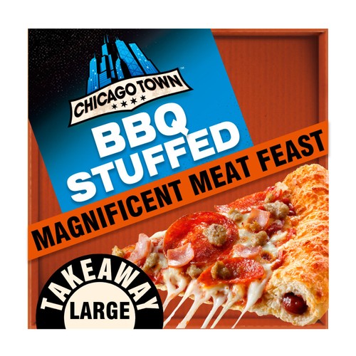 Chicago Town Takeaway BBQ Stuffed Crust Magnificent Meat Feast Pizza