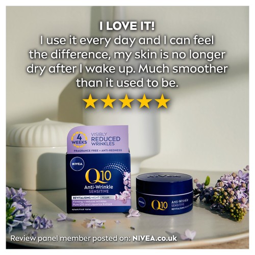 NIVEA Q10 Power Anti-Wrinkle Night Face Cream for Sensitive Skin